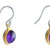 Gemshine - Damen - Ohrringe - 925 Silber - Vergoldet - Amethyst - Violett - 20mm – Bild 4