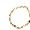 Gemshine - Damen - Armband - Vergoldet - Rosenquarz - Saphir - Amethyst - Rosa - Blau - Violett - Kette - Geschmeidig