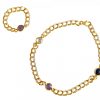Gemshine - Damen - Armband - Vergoldet - Rosenquarz - Saphir - Amethyst - Rosa - Blau - Violett - Kette - Geschmeidig – Bild 3