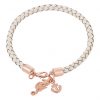 GEMSHINE Maritim Nautics Armband mit Anker und Seepferd. Silber, vergoldet oder rose im Navy Stil mit weißem Leder Band - Made in Madrid, Spain