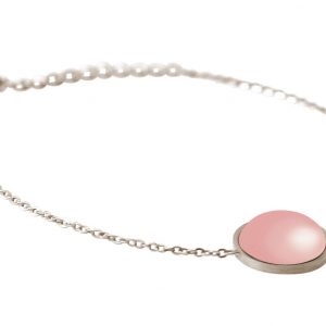 GEMSHINE Damenarmband mit Rosenquarz Edelstein. Längenverstellbare Armkette aus Silber, vergoldet, rose. Hochwertig verarbeitet, im eldlen Etui als Geschenk., Metall Farbe:Silber