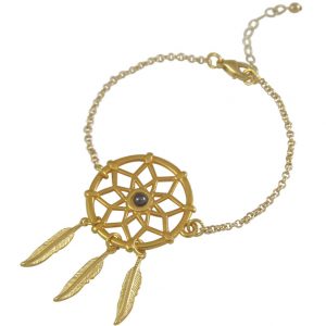 Gemshine - Armband - Traumfänger - Vergoldet - Boho - Feder