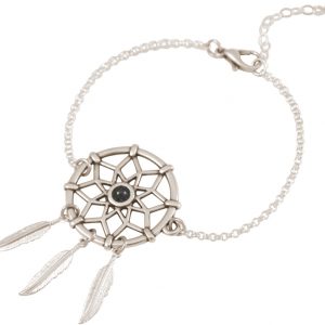 Gemshine - Armband - Traumfänger - Versilbert - Boho - Feder