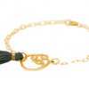 GEMSHINE Damenarmband aus vergoldetem 925 Silber mit YOGA Lotusblume und Quaste. Hervorragende Qualität und Verarbeitung. Made in Madrid / Spanien. Im eleganten Schmucketui mit Geschenkverpackung. – Bild 3