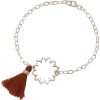 Gemshine - Damen - Armband - 925 Silber - Mandala - Quaste - Rotbraun - YOGA