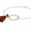Gemshine - Damen - Armband - 925 Silber - Mandala - Quaste - Rotbraun - YOGA – Bild 4