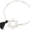Gemshine - Damen - Armband - 925 Silber - Lotus Blume - Mandala - Quaste - Grau - YOGA – Bild 3