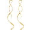 Gemshine - Damen - Ohrringe - Vergoldet - Gehämmert - SCHLEIFE - 5 cm – Bild 4