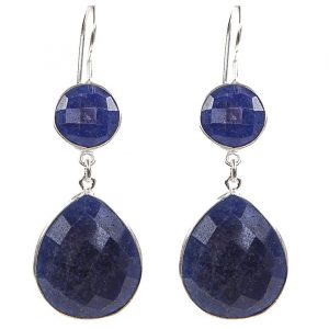 Gemshine - Damen - Ohrringe - 925 Silber - Saphir - Midnight Blau - CANDY - Tropfen - 6 cm