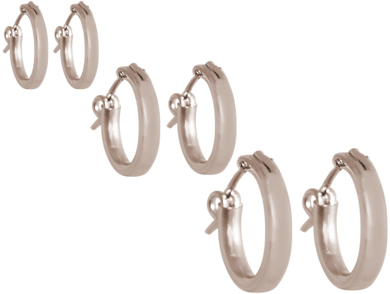 GEMSHINE 925 Silber Creolen Ohrringe im klassischen Design in Größen 12 mm - 40 mm. Made in Madrid / Spanien, Ohrringe Diameter:15