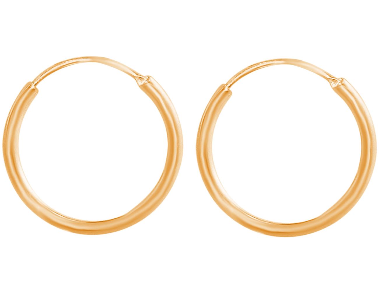 GEMSHINE 585 Gold 14k Creolen endless Hoop Ohrringe im klassischen Design in Größen 10 mm - 16 mm. Made in Madrid / Spanien, Ohrringe Diameter:16 – Bild 3