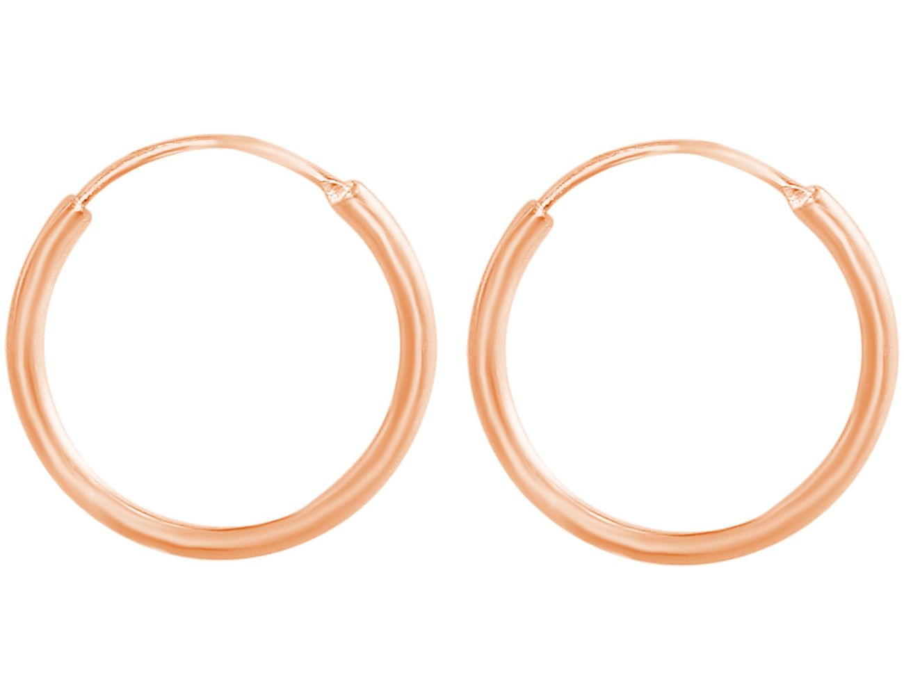 GEMSHINE 585 rose Gold 14k Creolen endless Hoop Ohrringe im klassischen Design in Größen 10 mm - 16 mm. Made in Madrid / Spanien – Bild 4