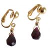 Gemshine - Damen - Ohrringe  - Ohrclips - Vergoldet - Granat - Facettiert - Tropfen - Rot - Dukelrot - 1,5 cm – Bild 3