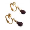 Gemshine - Damen - Ohrringe  - Ohrclips - Vergoldet - Granat - Facettiert - Tropfen - Rot - Dukelrot - 1,5 cm – Bild 4
