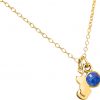 GEMSHINE Katze Anhänger mit Edelstein. 925 Silber, hochwertig vergoldet oder rose 45cm Halskette. Geschenk mit Haustier - Made in Spain, MetallStein:Gold Saphir – Bild 3