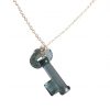 Gemshine - Damen - Halskette - Anhänger - SCHLÜSSEL - *Indian Sapphire* - Blau - 925 Silber - MADE WITH SWAROVSKI ELEMENTS® - 45 cm