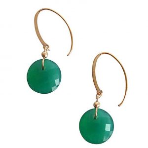 Gemshine - Damen - Ohrringe - Vergoldet - Onyx - Grün - Facettiert - 2 cm