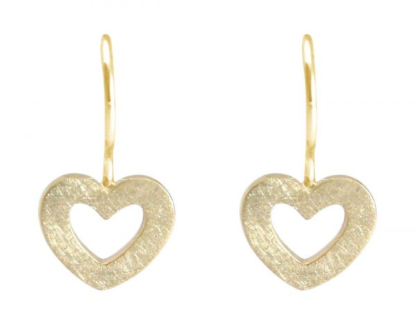 Gemshine  - Damen - Herz - Ohrringe - 925 Silber - Vergoldet - 20mm