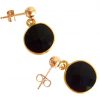 Gemshine - Damen - Ohrringe - 925 Silber - Vergoldet - Onyx - Schwarz - CANDY - 2 cm – Bild 3