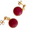 Gemshine - Damen - Ohrringe - 925 Silber - Vergoldet - Rubin - Rot - CANDY - 2 cm – Bild 4