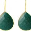 Gemshine - Damen - Ohrringe - 925 Silber - Vergoldet - Smaragd - Grün - CANDY - Tropfen - 3,5 cm