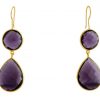 Gemshine - Damen - Ohrringe - 925 Silber - Vergoldet - Amethyst - Violett  - CANDY - Tropfen - 6 cm – Bild 4