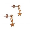 Gemshine - Damen - Ohrringe - 925 Silber - Vergoldet - STAR - 1 cm – Bild 4