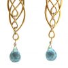Gemshine - Damen - Ohrringe - Aquamarin Quarz - 925 Silber - Vergoldet - Blau - INFINITY - 7,5 cm – Bild 4