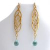 Gemshine - Damen - Ohrringe - Aquamarin Quarz - 925 Silber - Vergoldet - Blau - INFINITY - 7,5 cm
