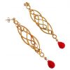 Gemshine - Damen - Ohrringe - Jade - 925 Silber - Vergoldet - Rot - INFINITY - 7,5 cm – Bild 4