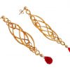Gemshine - Damen - Ohrringe - Jade - 925 Silber - Vergoldet - Rot - INFINITY - 7,5 cm – Bild 3
