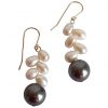 Gemshine - Damen - Ohrringe - Vergoldet - Perlen - Weiß - Tahiti - Grau - Tropfen - 3 cm – Bild 5