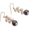 Gemshine - Damen - Ohrringe - Vergoldet - Perlen - Weiß - Tahiti - Grau - Tropfen - 3 cm – Bild 4