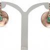 Gemshine - Damen - Ohrringe - Ohrhänger - 925 Silber - Rose Vergoldet - Schale -  Geometrisch - Design - Smaragd - Grün - 3 cm – Bild 3