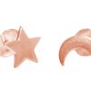 GEMSHINE Hochwertige Ohrringe mit Stern und Mond Konstellation. Ohrstecker in 925 Silber, vergoldet, rose vergoldet. Made in Madrid / Spain., Metall Farbe:Silber rose vergoldet