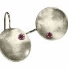Gemshine - Damen - Ohrringe - Ohrhänger - 925 Silber - Schale -  Geometrisch - Design - Granat - Rot - 3 cm