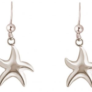 GEMSHINE Maritim Nautics Ohrringe mit Seestern. Ohrhänger in 925 Silber, hochwertig vergoldet oder rose im Navy Stil - Made in Madrid, Spanien, Metall Farbe:Silber