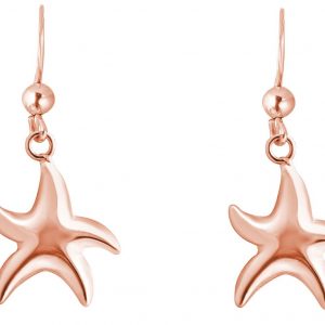GEMSHINE Maritim Nautics Ohrringe mit Seestern. Ohrhänger in 925 Silber, hochwertig vergoldet oder rose im Navy Stil - Made in Madrid, Spanien, Metall Farbe:Silber rose vergoldet