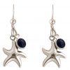 GEMSHINE Maritim Nautics Ohrringe mit Seestern Ohrhänger aus 925 Silber, hochwertig vergoldet oder rose im Navy Stil - Made in Madrid, Spanien, Metall Farbe:Silber