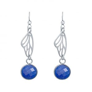 Gemshine - Damen - Ohrringe - 925 Silber - Schmetterling Flügel - Saphir - Blau - 4 cm