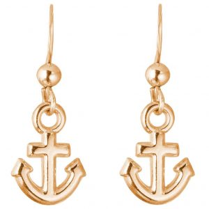 GEMSHINE Maritim Nautics Ohrringe mit Anker Ohrhänger in 925 Silber, hochwertig vergoldet oder rose im Navy Stil - Made in Madrid, Spanien, Metall Farbe:Silber vergoldet