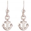 GEMSHINE Maritim Nautics Ohrringe mit Anker Ohrhänger in 925 Silber, hochwertig vergoldet oder rose im Navy Stil - Made in Madrid, Spanien, Metall Farbe:Silber