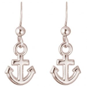 GEMSHINE Maritim Nautics Ohrringe mit Anker Ohrhänger in 925 Silber, hochwertig vergoldet oder rose im Navy Stil - Made in Madrid, Spanien, Metall Farbe:Silber