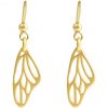Gemshine - Damen - Ohrringe - Schmetterling - Flügel - WINGS - 925 Silber - Vergoldet –- 4,5 cm