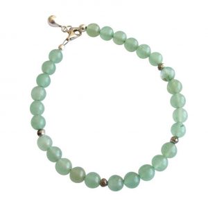 Gemshine - Damen - Armband - Aventurin - Meeresgrün - Grün - 925 Silber - 6 mm