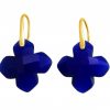 Gemshine - Damen - Ohrringe - 925 Silber Vergoldet - Chalcedon - Blau - GEM - 2,5 cm