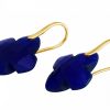 Gemshine - Damen - Ohrringe - 925 Silber Vergoldet - Chalcedon - Blau - GEM - 2,5 cm – Bild 3