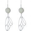 Gemshine - Damen - Ohrringe - Schmetterling - Flügel - WINGS - 925 Silber –- DRUZY - Weiß - Quarz - 6,5 cm