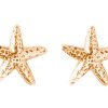 GEMSHINE Maritim Nautics Ohrstecker mit Seesternen aus 925 Silber, hochwertig vergoldet oder rose im Navy Stil - Ohrringe Made in Madrid, Spanien, Metall Farbe:Silber vergoldet