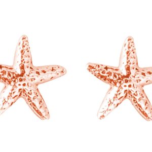 GEMSHINE Maritim Nautics Ohrstecker mit Seesternen aus 925 Silber, hochwertig vergoldet oder rose im Navy Stil - Ohrringe Made in Madrid, Spanien, Metall Farbe:Silber rose vergoldet